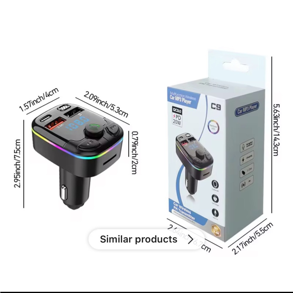 Champion Bluetooth Car Adapter - Black with LED Display